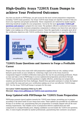 Reliable 72201X Exam Dumps To Acquire 72201X Certification