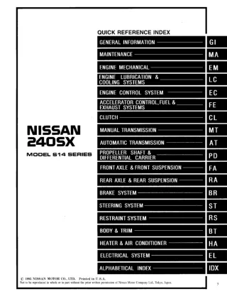1996 Nissan 240SX Service Repair Manual