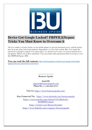 Device Got Google Locked- FRPFILE,bypass Tricks You Must Know to Overcome it
