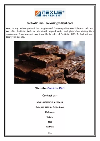 Prebiotic Imo  Nexusingredient.com