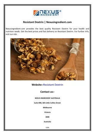 Resistant Dextrin  Nexusingredient.com