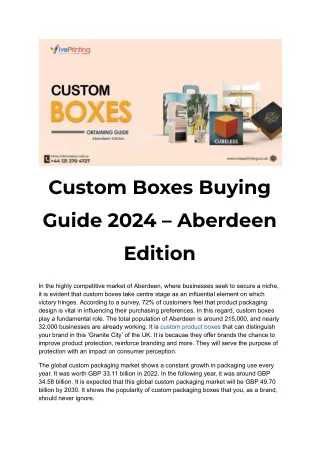 custom boxes buying guide 2024 aberdeen edition