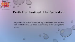 Perth Holi Festival Holifestival.au
