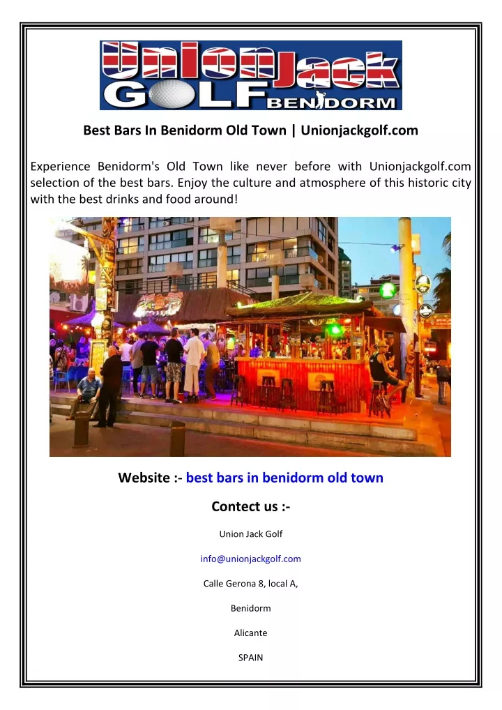 best bars in benidorm old town unionjackgolf com