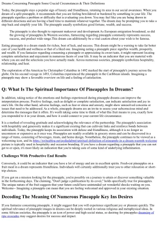 Dreams Regarding Pineapple Meaning, Interpretation & Sign