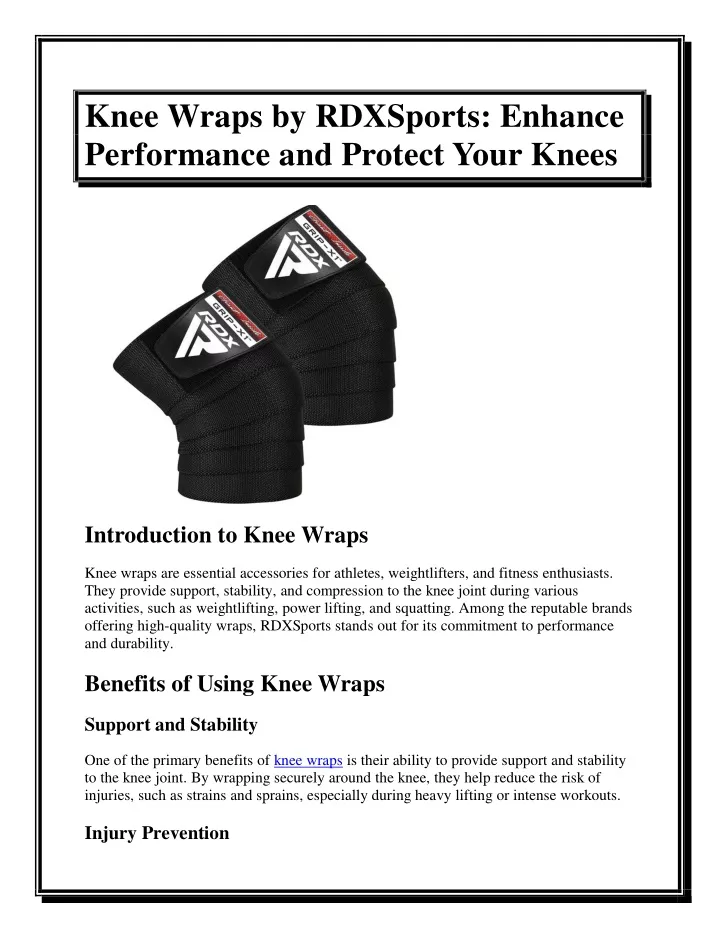 knee wraps by rdxsports enhance performance