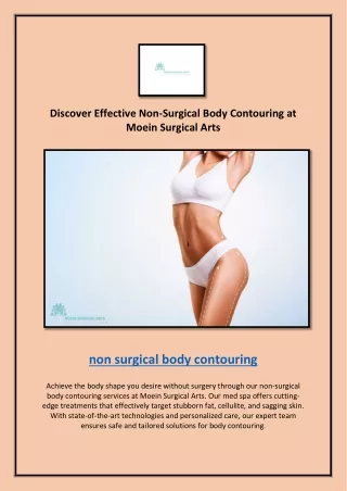 Effective Cellulite Treatment in Los Angeles at Moein Surgical Arts