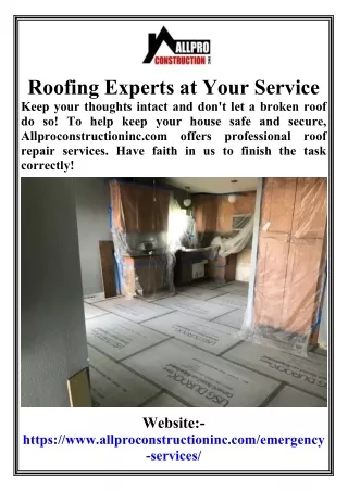 Roofing Experts at Your Service