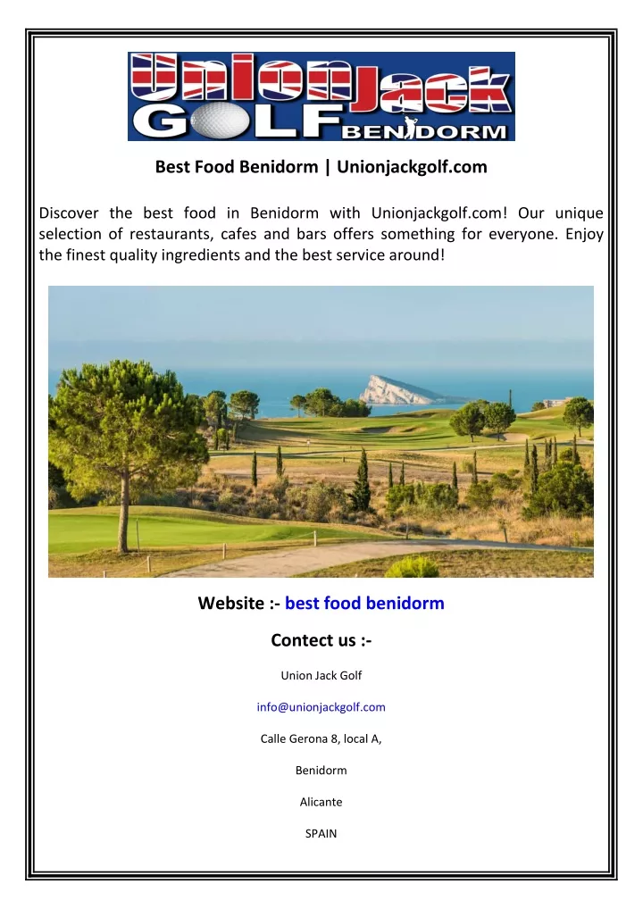 best food benidorm unionjackgolf com