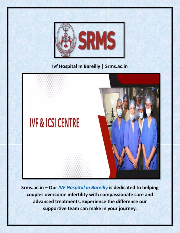 ivf hospital in bareilly srms ac in