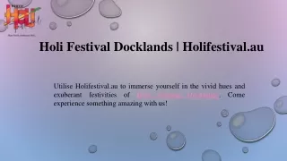 Holi Festival Docklands  Holifestival.au