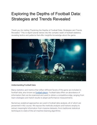 Exploring the Depths of Football Data_ Strategies and Trends Revealed