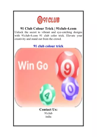 91 Club Colour Trick  91club-4.com