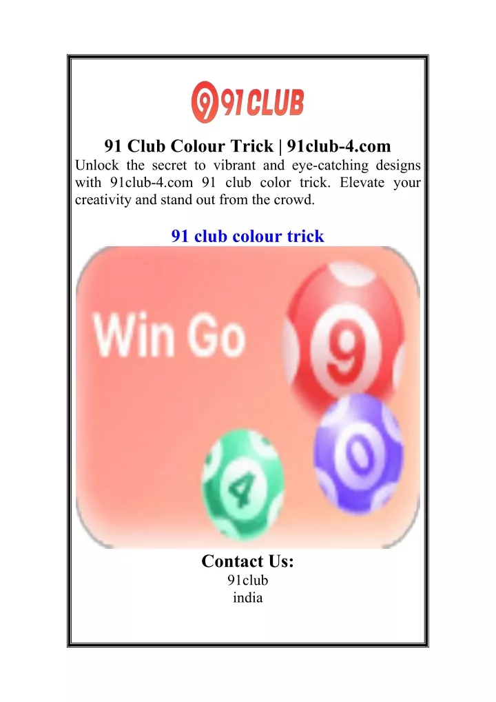 91 club colour trick 91club 4 com unlock