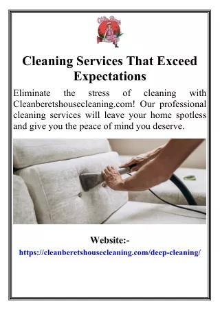 Cleaning Services That Exceed Expectations