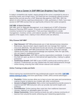how a career in sap mm can brighten your future
