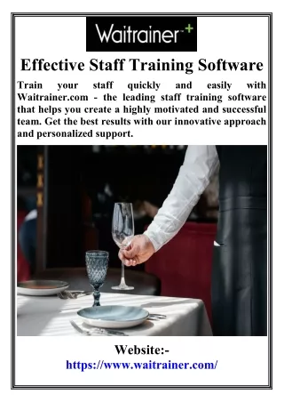 Effective Staff Training Software