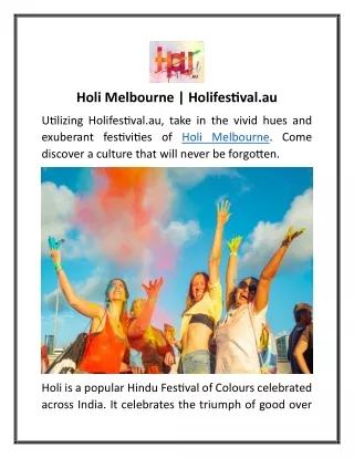 Holi Melbourne Holifestival