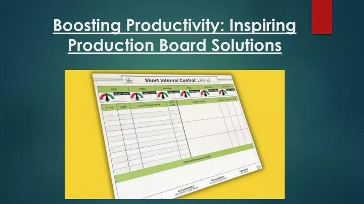 boosting productivity inspiring production board