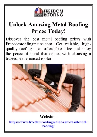 Unlock Amazing Metal Roofing Prices Today!