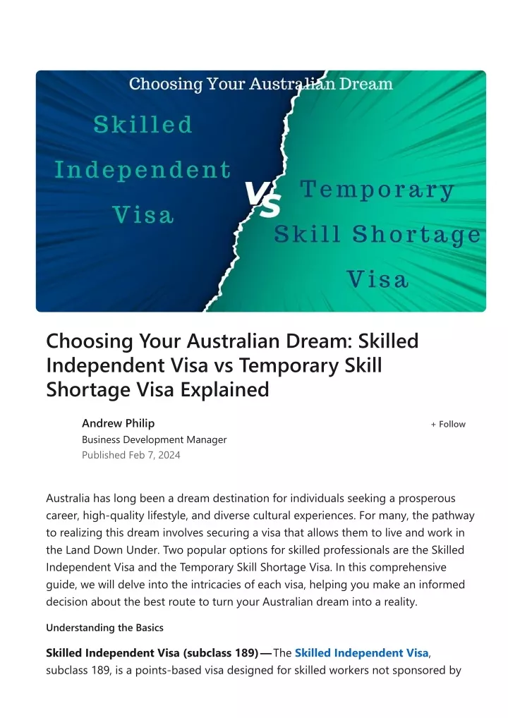 choosing your australian dream skilled