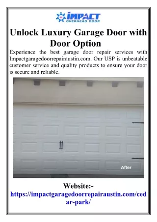 Unlock Luxury Garage Door with Door Options