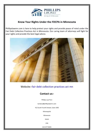 Know Your Rights Under the FDCPA in Minnesota