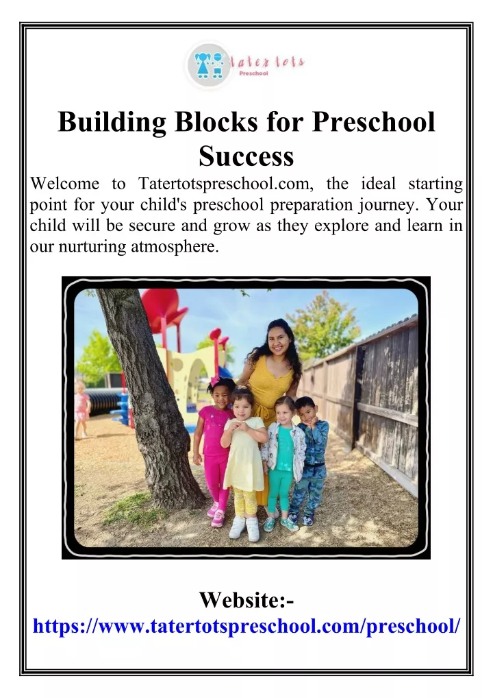 building blocks for preschool success welcome