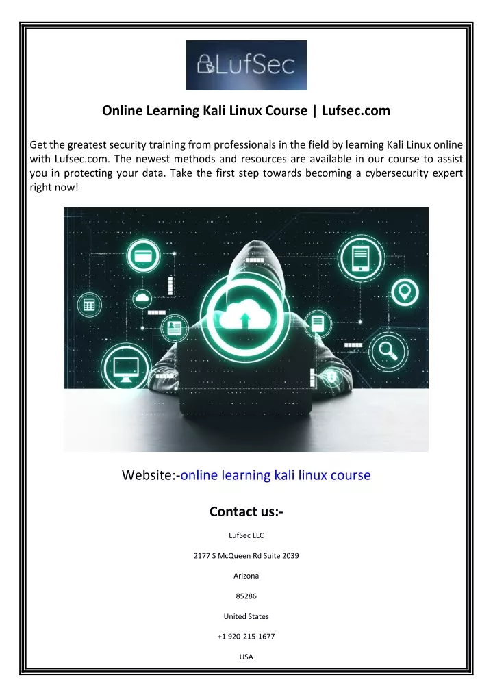 online learning kali linux course lufsec com