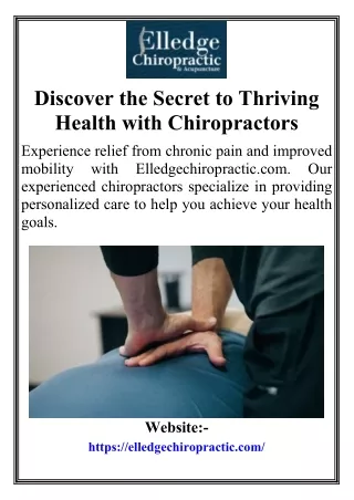 Discover the Secret to Thriving Health with Chiropractors