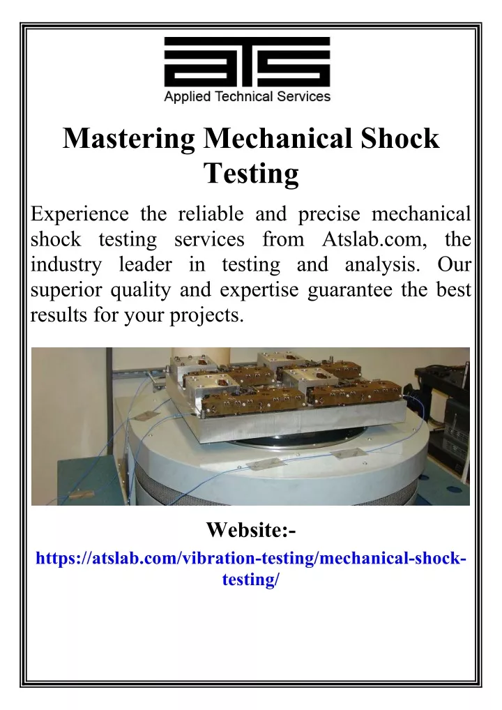 mastering mechanical shock testing