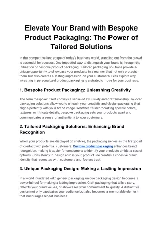 Elevate Your Brand with Bespoke Product Packaging_ The Power of Tailored Solutions (1)
