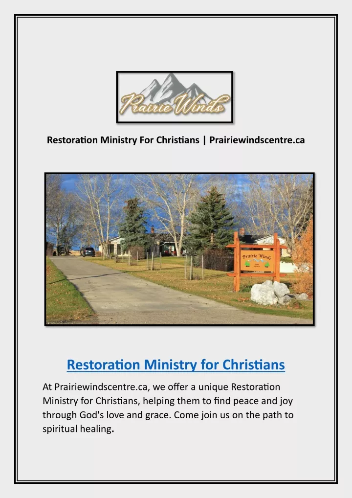 restoration ministry for christians