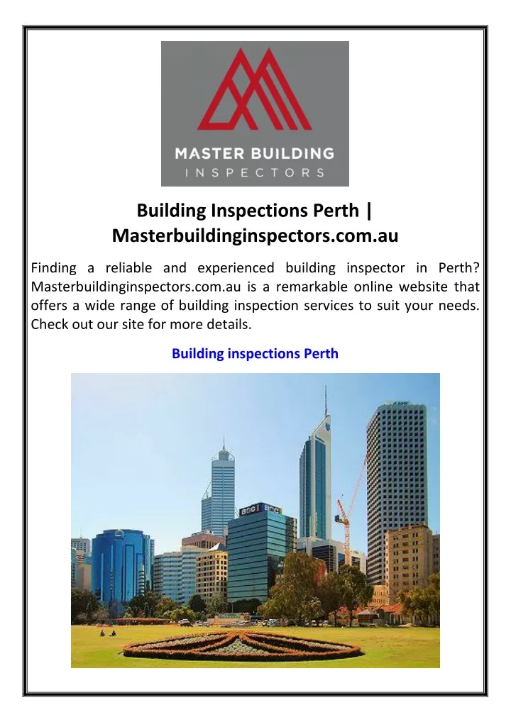 building inspections perth