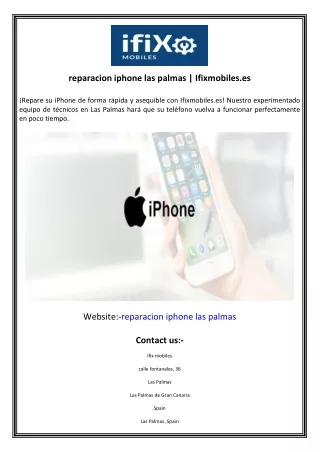 reparacion iphone las palmas  Ifixmobiles.es