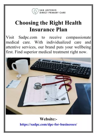 Choosing the Right Health Insurance Plan