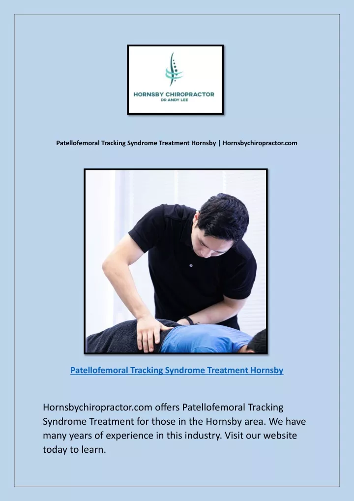 patellofemoral tracking syndrome treatment