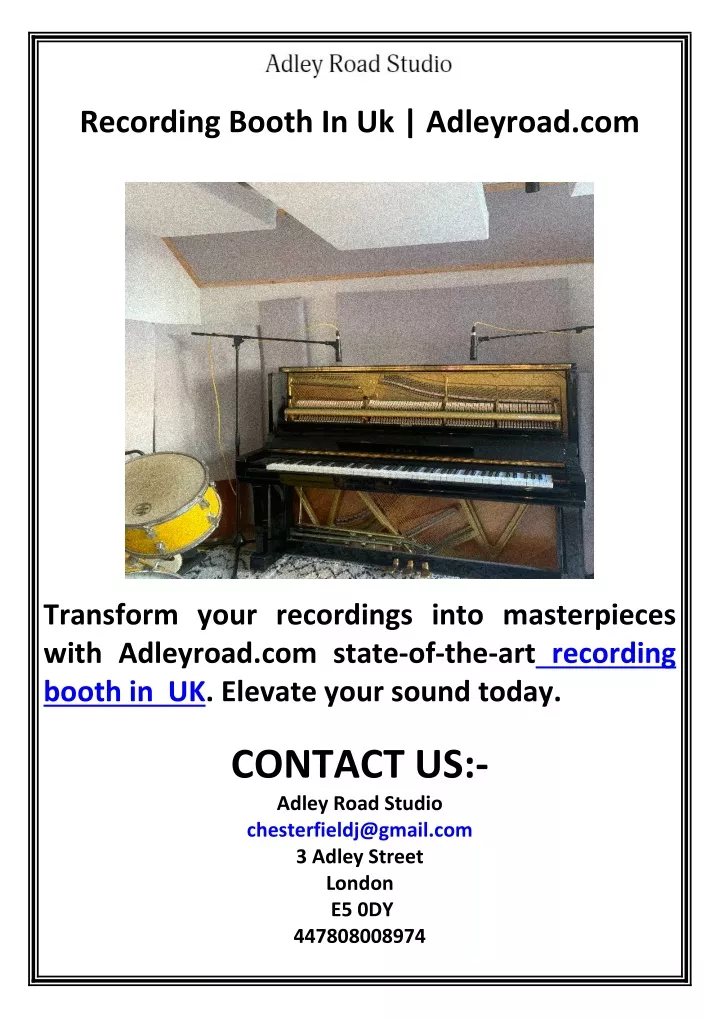 recording booth in uk adleyroad com