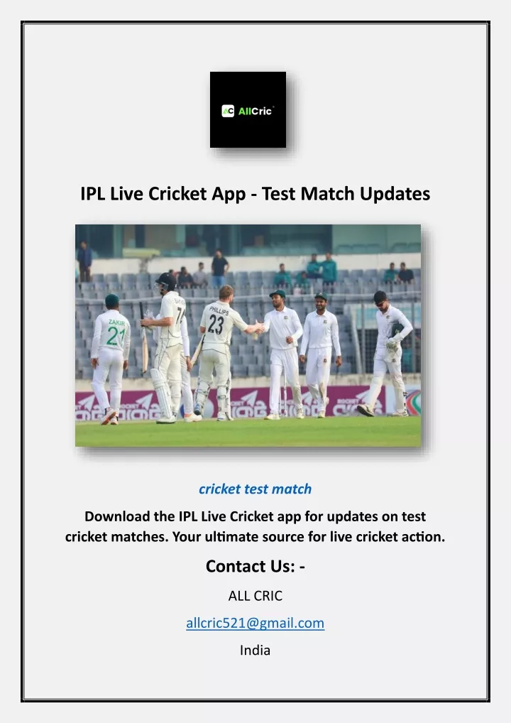 ipl live cricket app test match updates