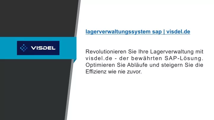 lagerverwaltungssystem sap visdel de