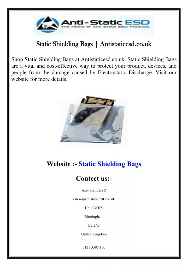 static static shielding shielding bags