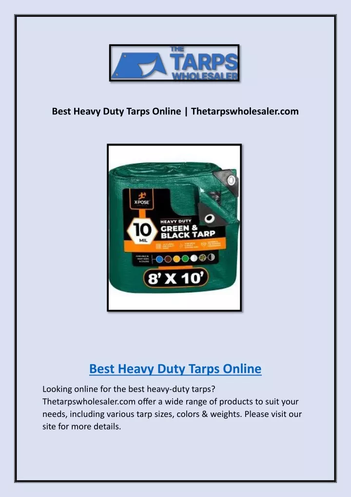 best heavy duty tarps online thetarpswholesaler