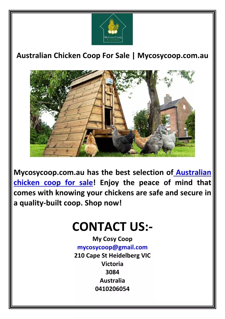 australian chicken coop for sale mycosycoop com au