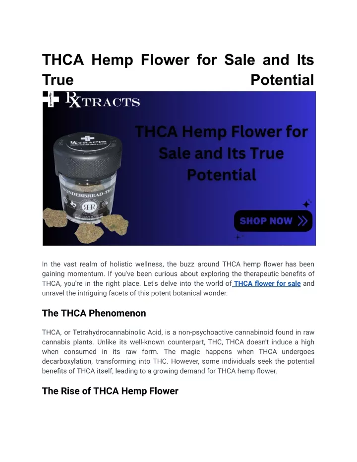 thca hemp flower for sale and its true
