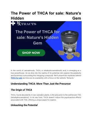 the power of thca for sale nature s hidden