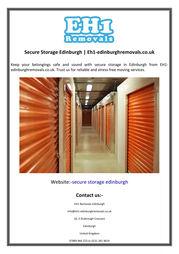 secure storage edinburgh eh1 edinburghremovals