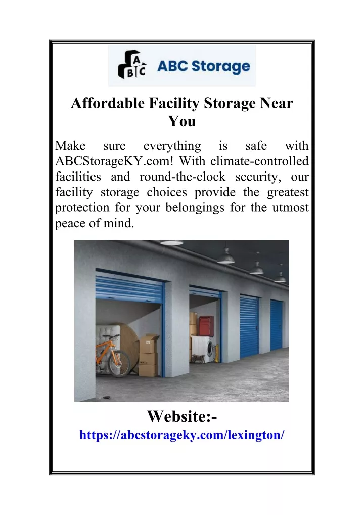 affordable facility storage near you
