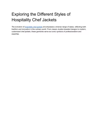 exploring the different styles of hospitality