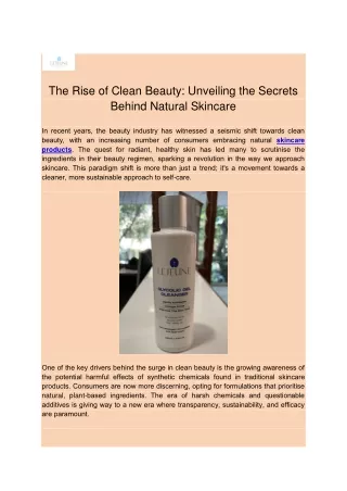 The Rise of Clean Beauty_ Unveiling the Secrets Behind Natural Skincare-pdf