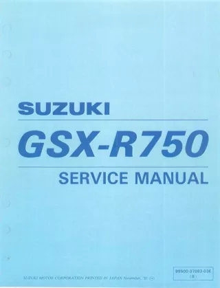 1996 Suzuki GSX-R750T SRAD Service Repair Manual